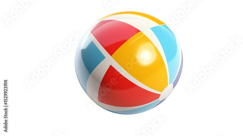 Free Download Beach ball 3D icon with shadow and shiny plastic effect, isolated PNG  - GFXLoad