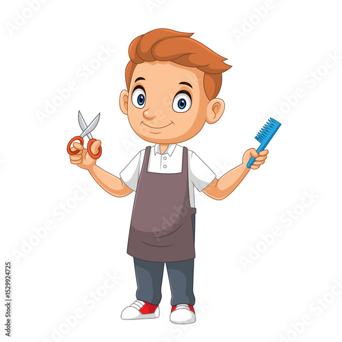 Barber cartoon isolated on white background