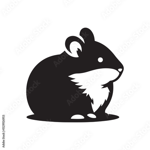 **"Adorable Hamster Vector Silhouette: Cute Small Rodent Design Featuring Chubby Cheeks, Round Body, and Playful Pose in Clean, Minimalist Style for Crafts and Digital Art"**
