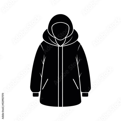 Puffer Coat Silhouette Vector Art