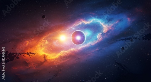 Abstract Cosmic Nebula Galaxy Star in Space Illustration Background