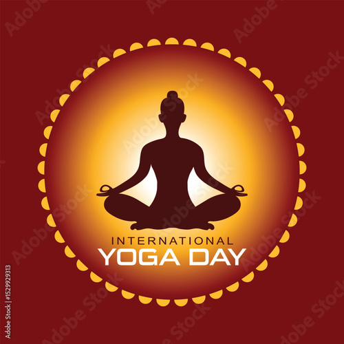 International yoga day silhouette vector