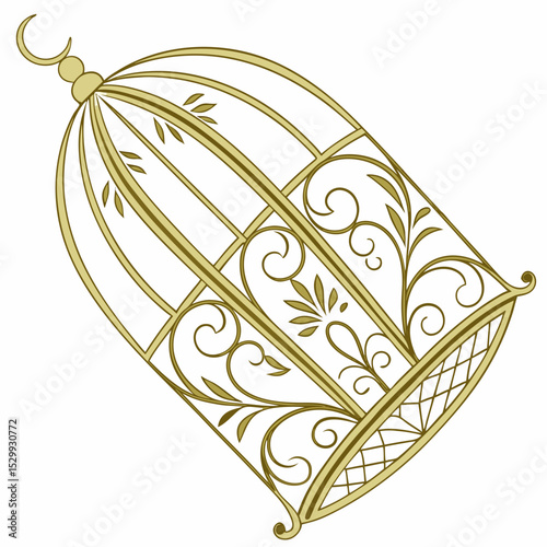 vector illustration of a golden crown on white