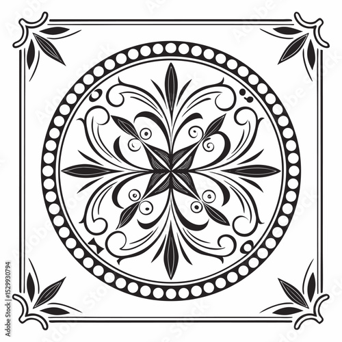 abstract floral frame