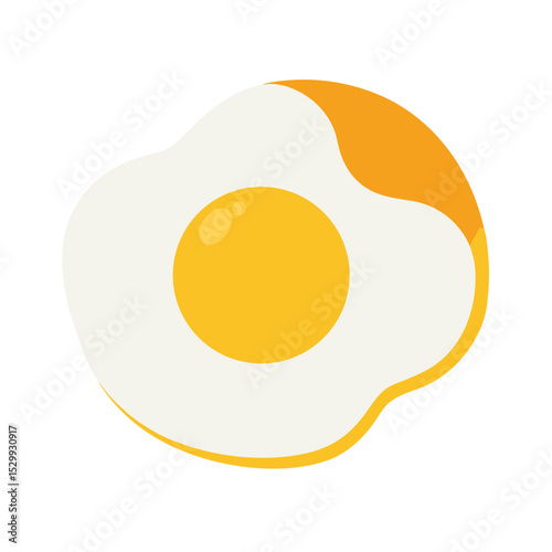 Fried Egg Isolated on White Background Vector 