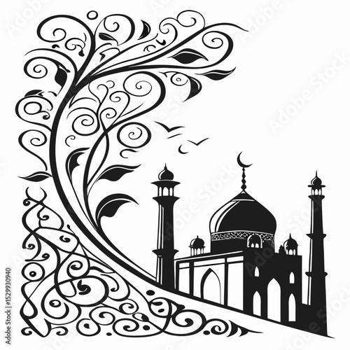 taj mahal vector illustration