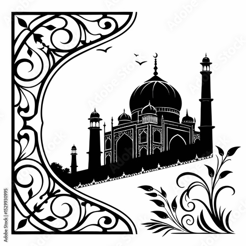 taj mahal vector illustration