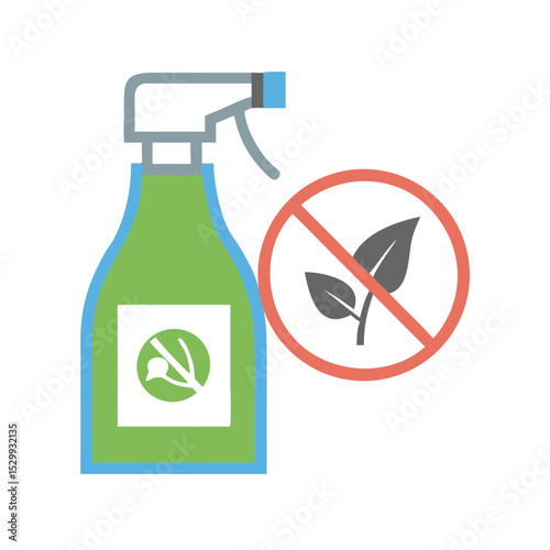 Natural insect repellent spray bottle icon in flat style