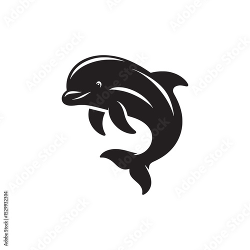 **"Graceful Harbor Porpoise Vector Silhouette: Sleek Marine Mammal Design Featuring Streamlined Body, Gentle Curves, and Minimalist Style for Ocean-Themed Crafts and Digital Art Projects"**

