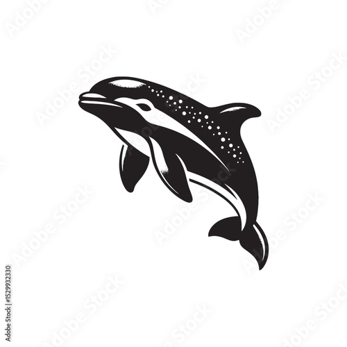 **"Graceful Harbor Porpoise Vector Silhouette: Sleek Marine Mammal Design Featuring Streamlined Body, Gentle Curves, and Minimalist Style for Ocean-Themed Crafts and Digital Art Projects"**
