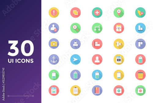 30 simple line art web and mobile ui icons. Pixel perfect, editable stroke