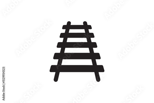 Railway silhouette on white background.01