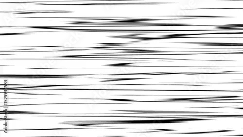 Abstract anime speed line background animation overlay. Black radial comic light speed lines horizontal moving on white background