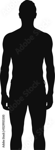 Silhouette of a man standing against a light background in a studio shot