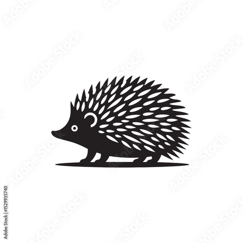 **"Adorable Hedgehog Vector Silhouette: Spiky Woodland Creature in Minimalist Style, Perfect for Crafting, Digital Art, Logos, Kids Decor, and Nature-Inspired Creative Projects"**
