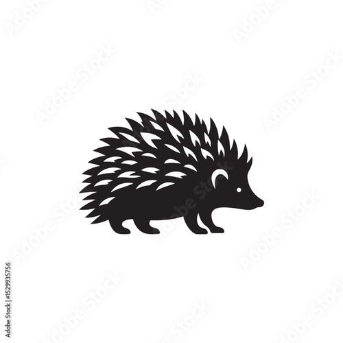**"Adorable Hedgehog Vector Silhouette: Spiky Woodland Creature in Minimalist Style, Perfect for Crafting, Digital Art, Logos, Kids Decor, and Nature-Inspired Creative Projects"**
