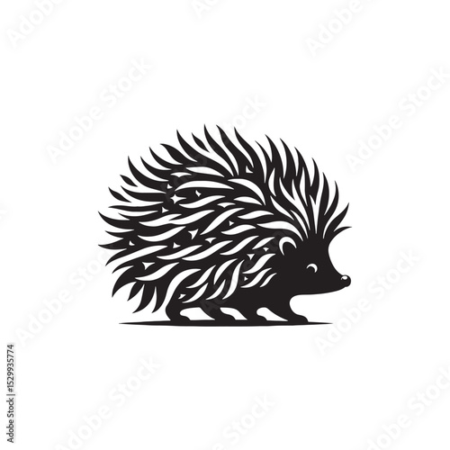 **"Adorable Hedgehog Vector Silhouette: Spiky Woodland Creature in Minimalist Style, Perfect for Crafting, Digital Art, Logos, Kids Decor, and Nature-Inspired Creative Projects"**
