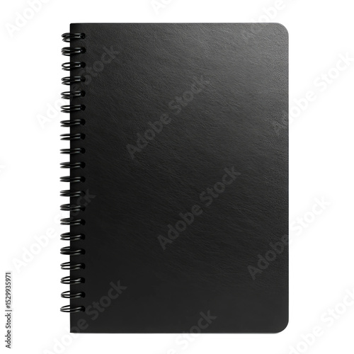 black notebook isolated on white background