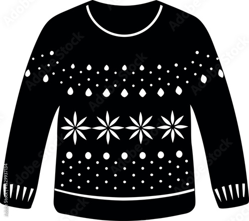 Ugly christmas sweater black vector art
