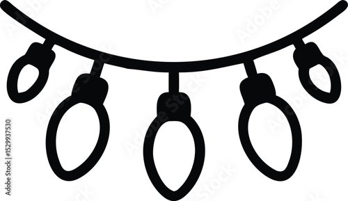 christmas lights string silhouette 