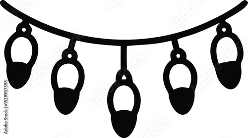 christmas lights string silhouette 