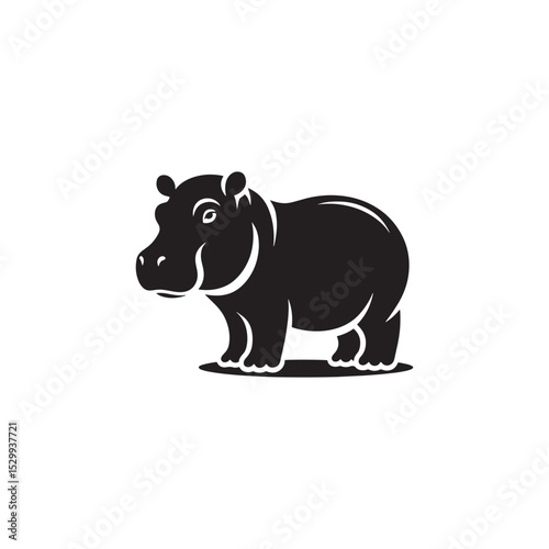 **"Majestic Hippopotamus Vector Silhouette: Bold River Giant in Minimal Design for Safari Themes, Wildlife Prints, Educational Decor, Crafts, Logos, and Creative Art Projects"**
