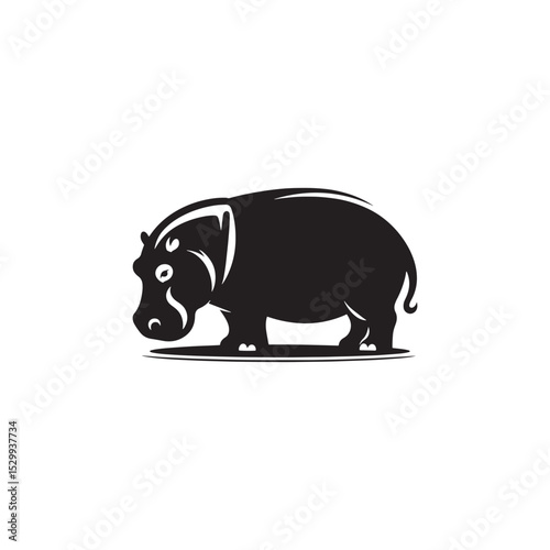 **"Majestic Hippopotamus Vector Silhouette: Bold River Giant in Minimal Design for Safari Themes, Wildlife Prints, Educational Decor, Crafts, Logos, and Creative Art Projects"**
