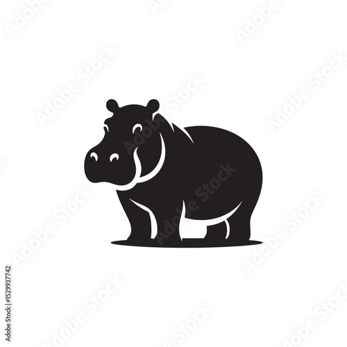 **"Majestic Hippopotamus Vector Silhouette: Bold River Giant in Minimal Design for Safari Themes, Wildlife Prints, Educational Decor, Crafts, Logos, and Creative Art Projects"**
