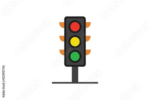 Real Photo of Traffic Light Isolated
