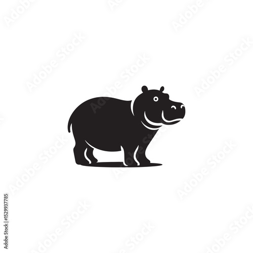 **"Majestic Hippopotamus Vector Silhouette: Bold River Giant in Minimal Design for Safari Themes, Wildlife Prints, Educational Decor, Crafts, Logos, and Creative Art Projects"**
