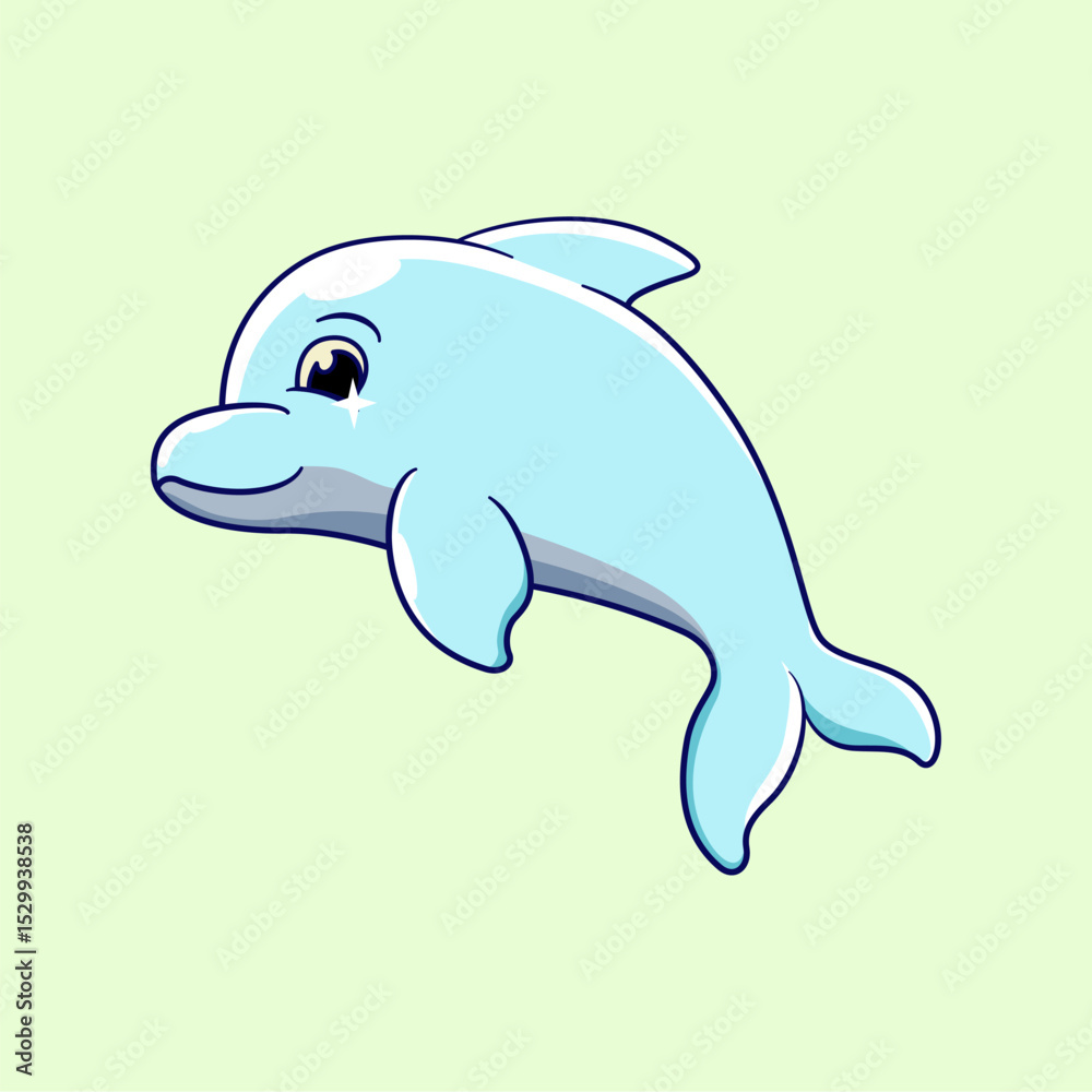 Fototapeta premium vector illustration of cartoon dolphins