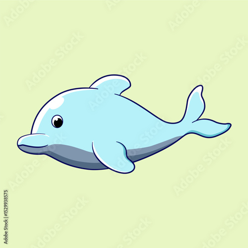 vector illustration of cartoon dolphins