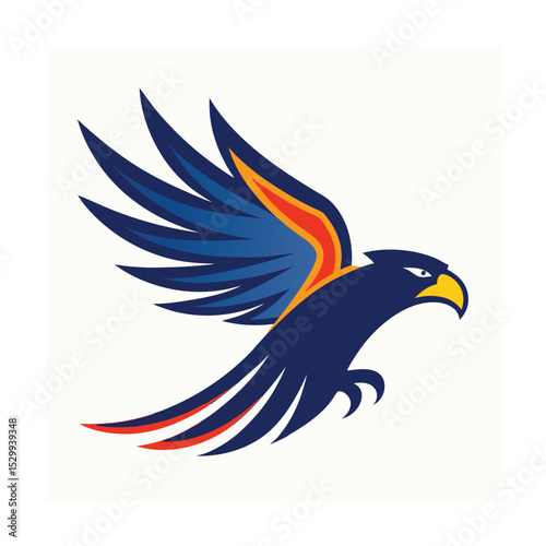 Dynamic flying eagle illustration depicting strength freedom and powerful branding concept