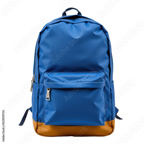 Stylish Blue Backpack with Brown Bottom for School and Everyday Use, Perfect for Outdoor Activities and Travel