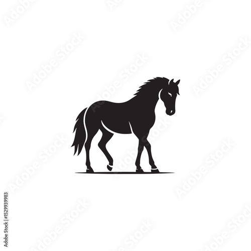 **"Graceful Horse Vector Silhouette: Elegant Equine Pose in Minimalist Design for Equestrian Themes, Farm Decor, Logos, Crafts, Prints, and Western-Inspired Artwork Projects"**
