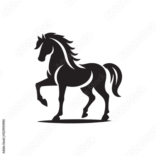 **"Graceful Horse Vector Silhouette: Elegant Equine Pose in Minimalist Design for Equestrian Themes, Farm Decor, Logos, Crafts, Prints, and Western-Inspired Artwork Projects"**

