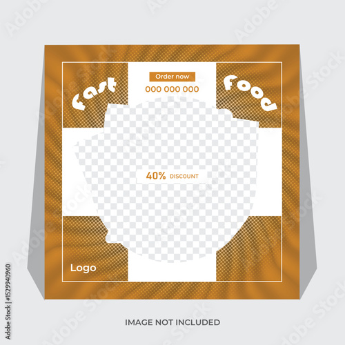 Delicious food social media post design template.