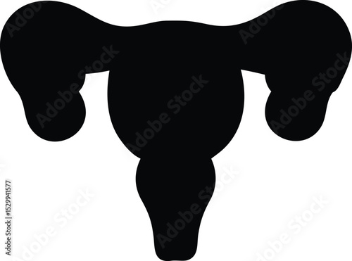 Female reproduction system anatomy silhouette design vector illustration