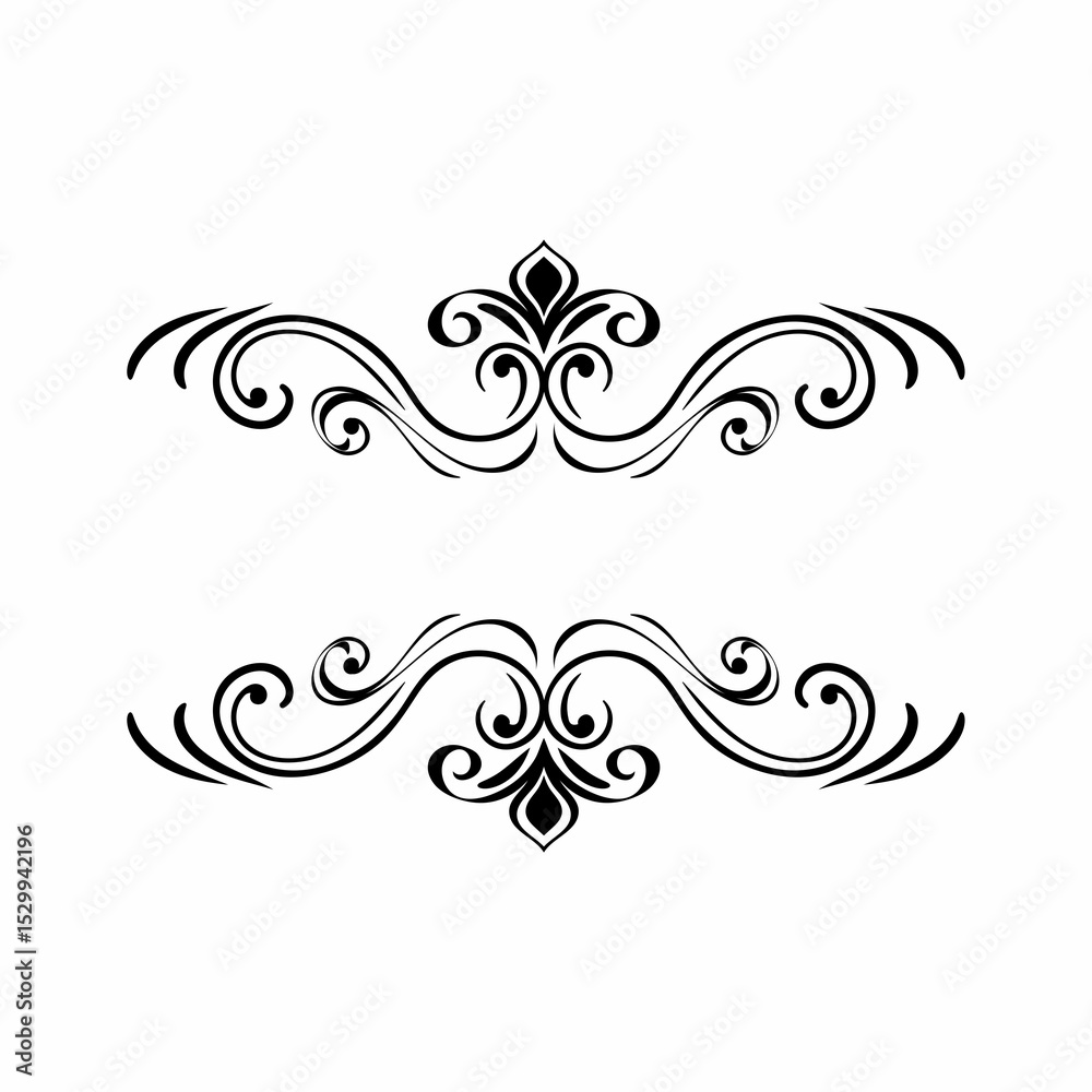 Fototapeta premium design elements collection elegant symmetrical swirled decor