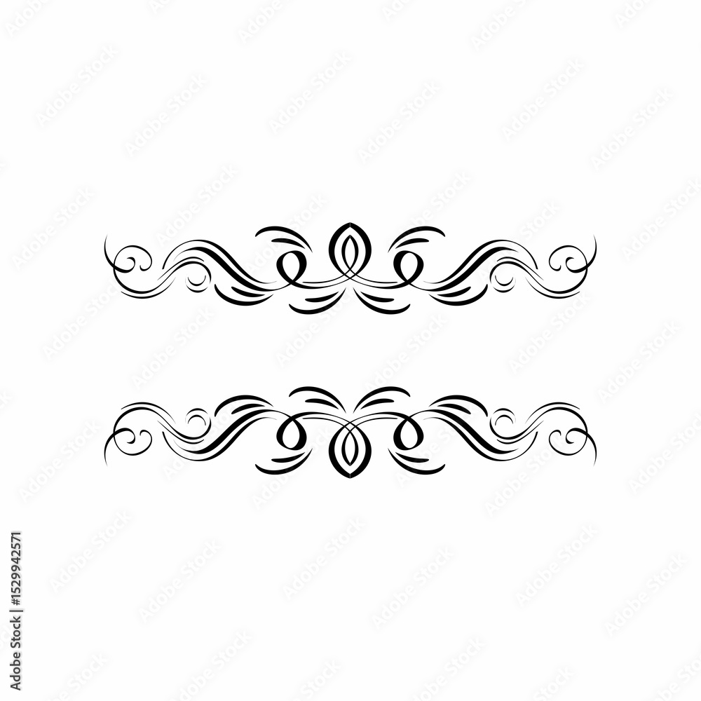 Fototapeta premium design elements collection elegant symmetrical swirled decor