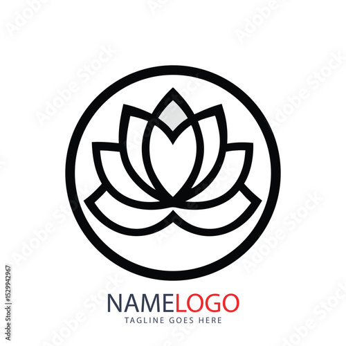 Abstract black spider flower icon design symbol