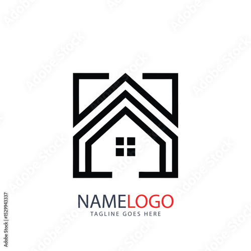 Real estate company logo design featuring a house icon, a symbol of home and property for your business