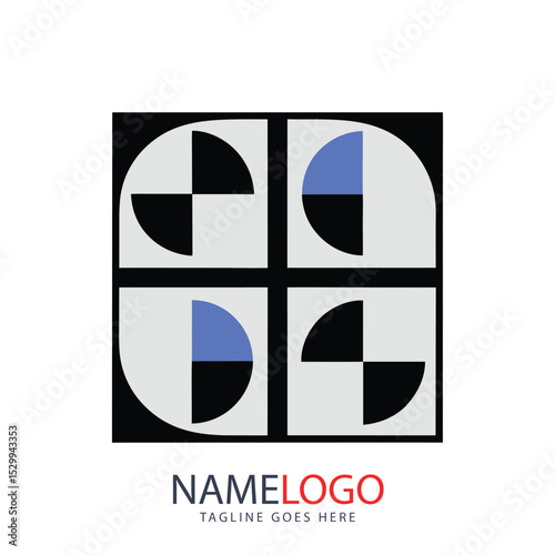 Company logo design and business icon set with abstract vector symbols and illustrations