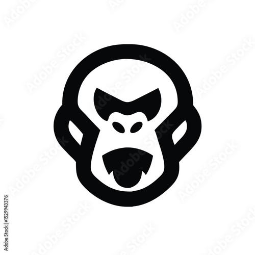 Brutal gorilla head logo with dynamic sketch style vector illustration