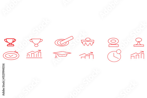 le
Graduation Cap Icon Set – Black Silhouette and Outline Styles on White Background