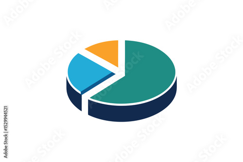 Vector Illustration of Pie Chart Icon Isolated 