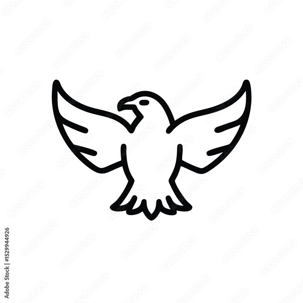 Obraz premium navy silver eagle clean logo vector illustration
