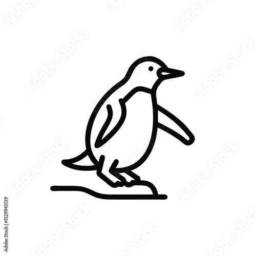 penguin sliding on ice vector illustration