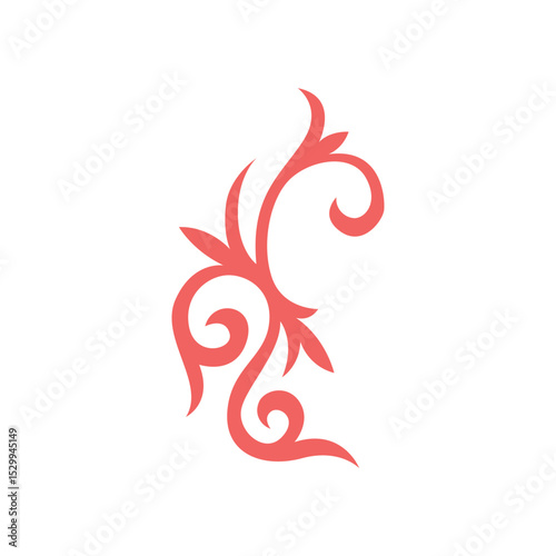 Traditional Kyrgyz Kazakh Ethnic Ornament Vector Design with Nomadic Swirls