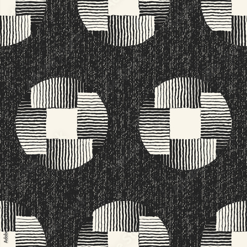 Monochrome Grain Floral Dot Pattern